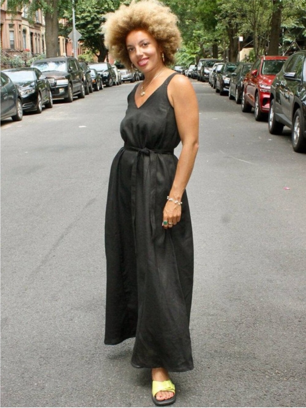 Curator SF Black 100% Linen Maxi Dress